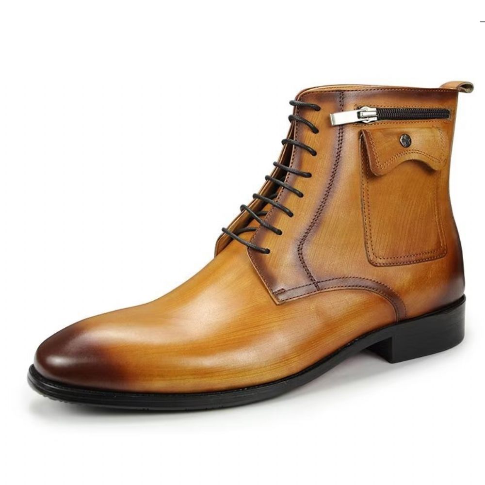 Bottes Pour Hommes Chaussures Habillées Montantes - Marron