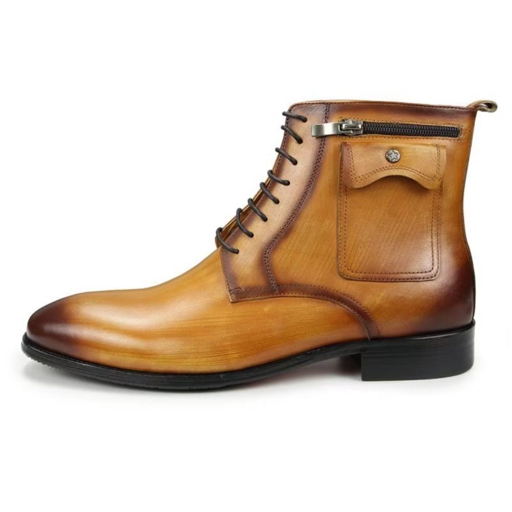 Bottes Pour Hommes Chaussures Habillées Montantes - Marron