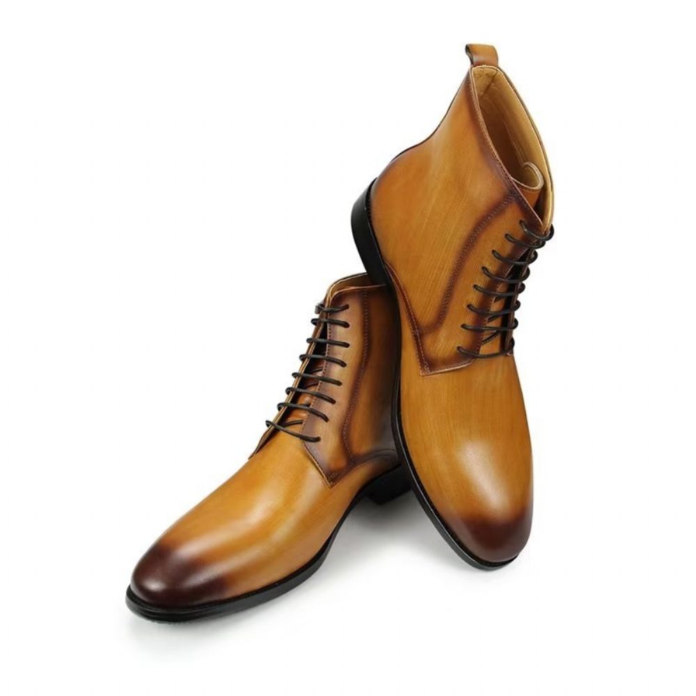 Bottes Pour Hommes Chaussures Habillées Montantes - Marron