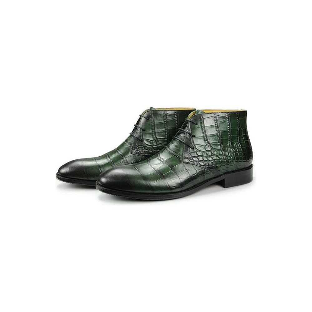 Bottes Pour Hommes Chic Croctex Habillées À Bout Pointu - Vert