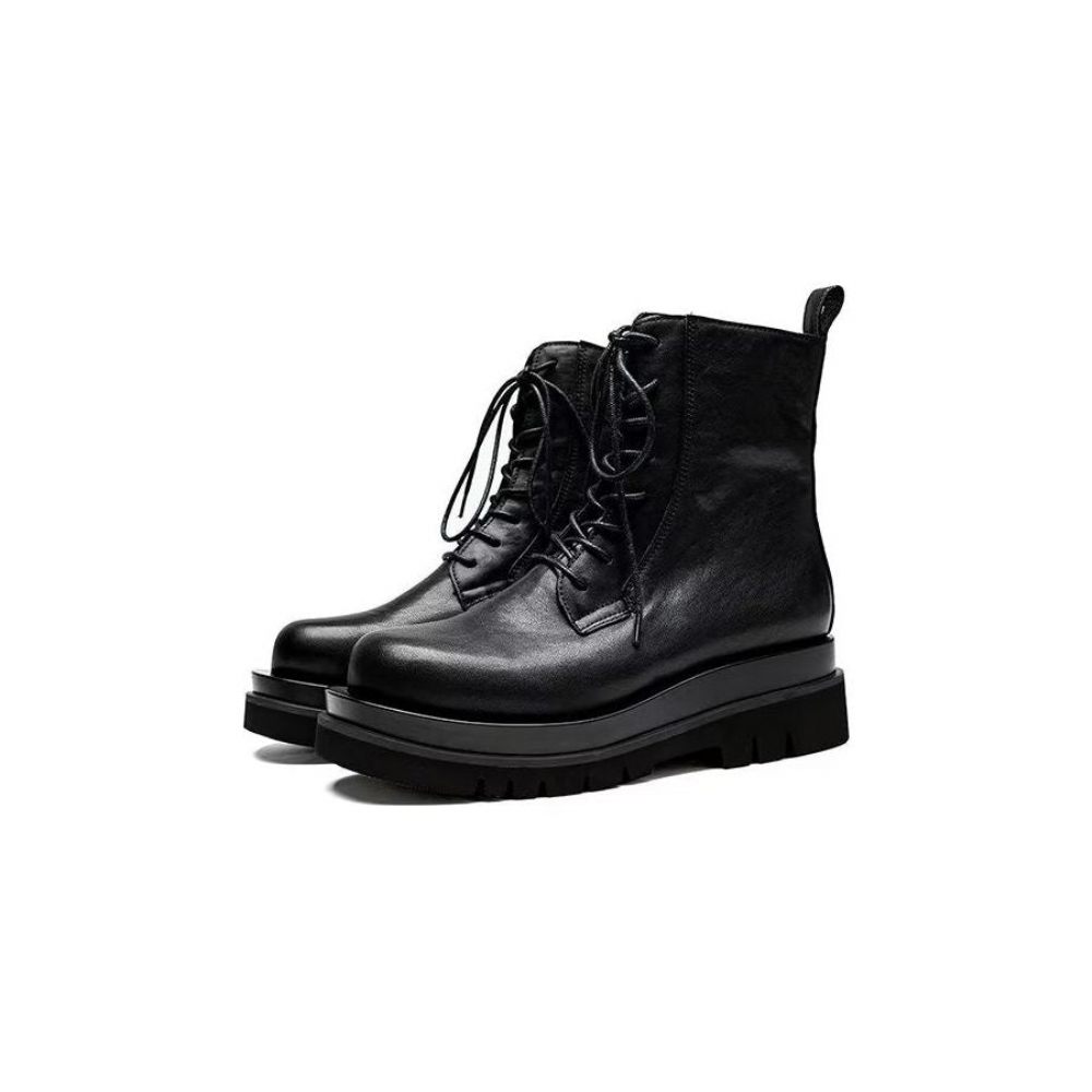 Bottes Pour Hommes Courtes Britanniques Chics À Lacets