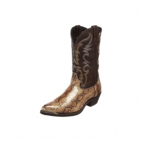 Bottes Pour Hommes Cowboy Occidentales Mi-mollet Brodées Exotiques