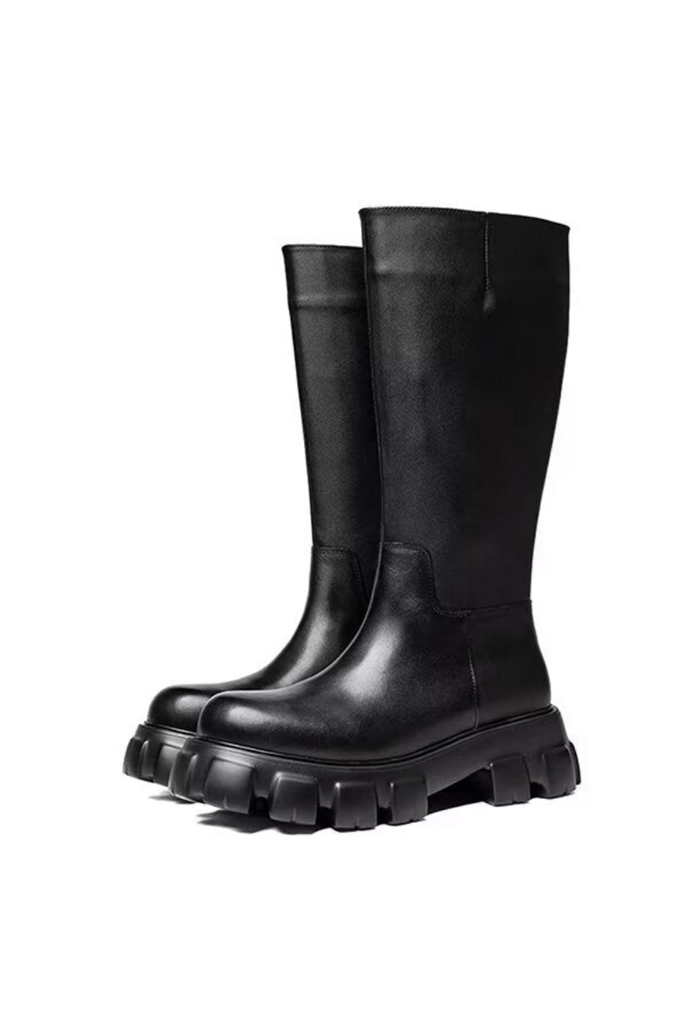 Bottes Pour Hommes Cuir À Bout Pointu - Noir