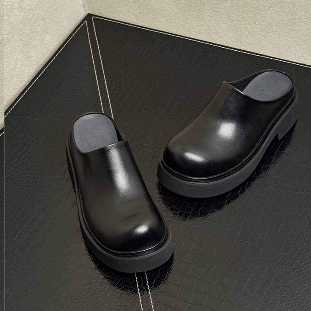 Bottes Pour Hommes Cuir À Enfiler - Noir