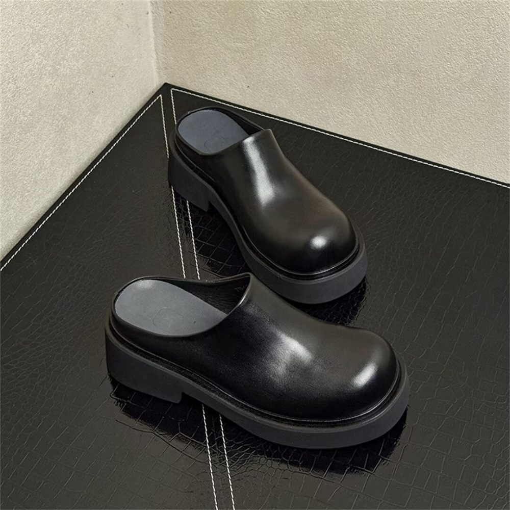 Bottes Pour Hommes Cuir À Enfiler - Noir