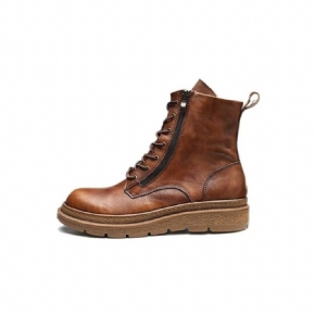 Bottes Pour Hommes Cuir À Enfiler Chics Bout Rond