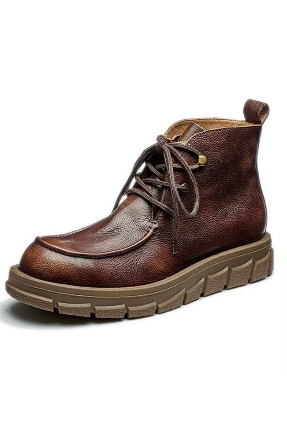 Bottes Pour Hommes Cuir À Lacets