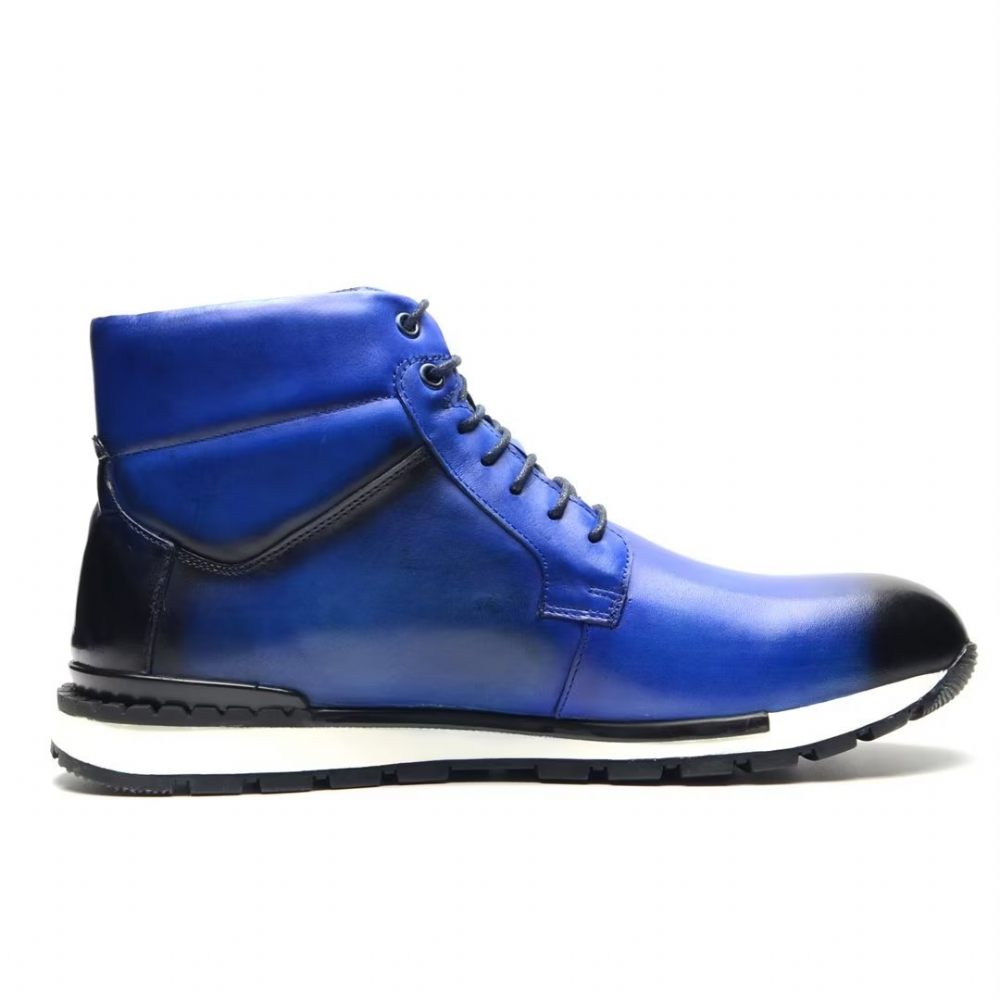 Bottes Pour Hommes Cuir Style Robuste - Bleu