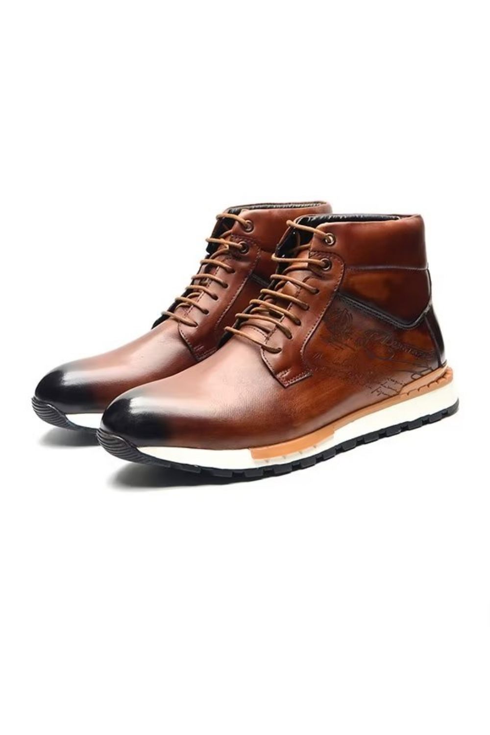 Bottes Pour Hommes Cuir Style Robuste - Marron