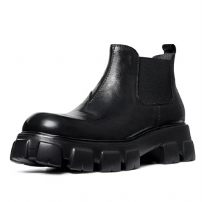 Bottes Pour Hommes Élégantes Martin Courtes Cuir Vache À Fermeture Éclair