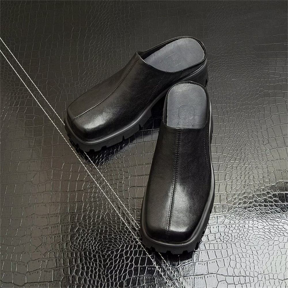 Bottes Pour Hommes À Enfiler Cuir - Noir