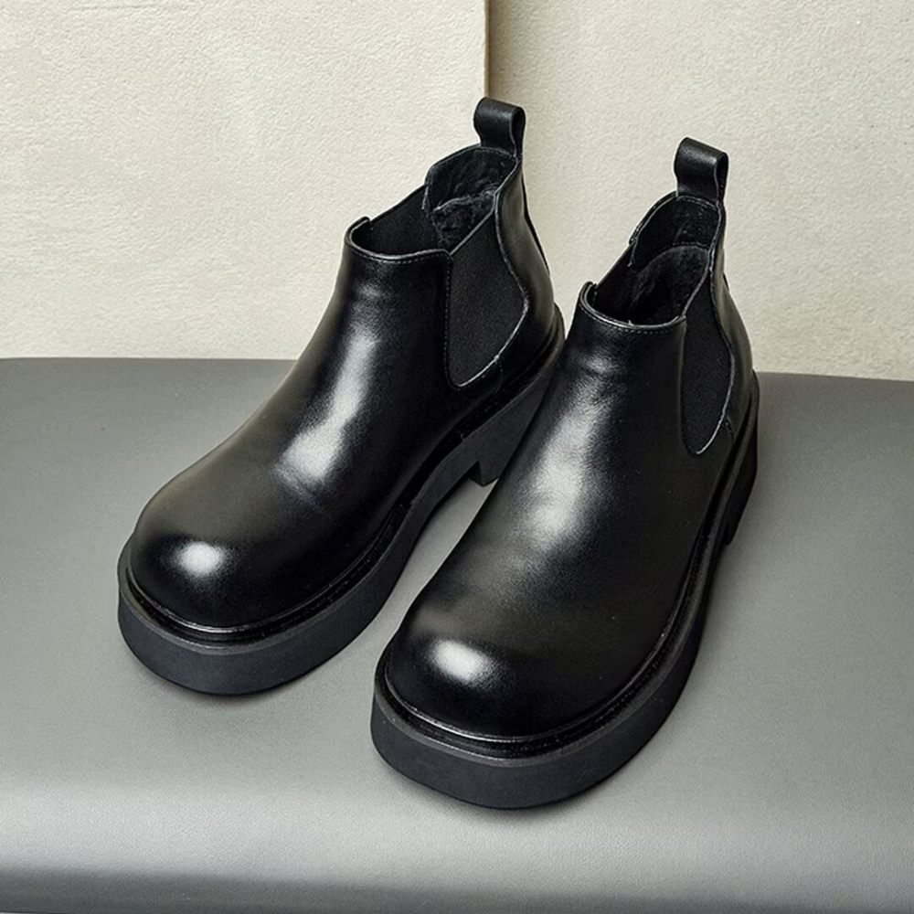 Bottes Pour Hommes À Enfiler Cuir - Noir