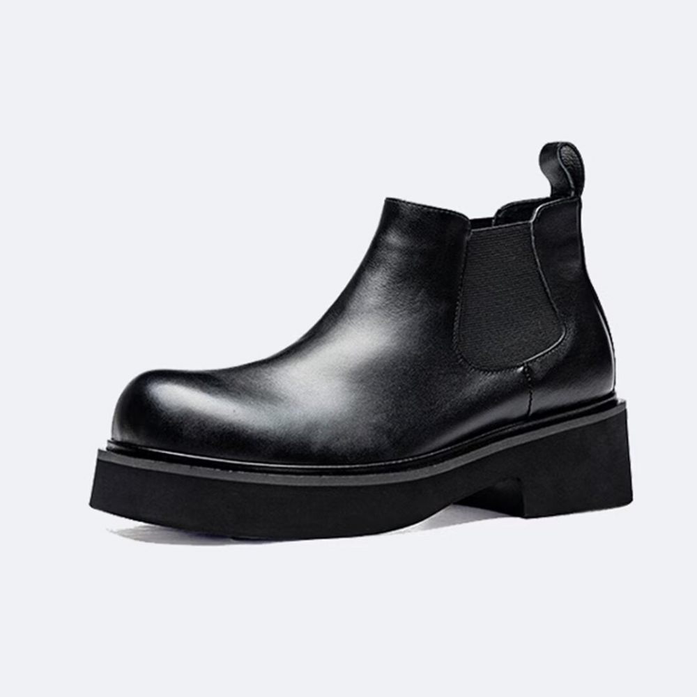 Bottes Pour Hommes À Enfiler Cuir - Noir