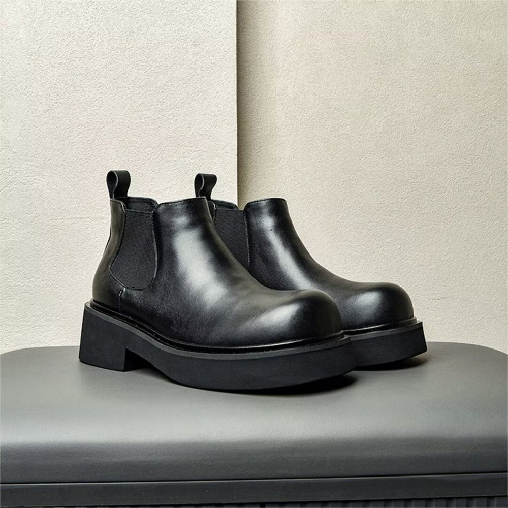 Bottes Pour Hommes À Enfiler Cuir - Noir