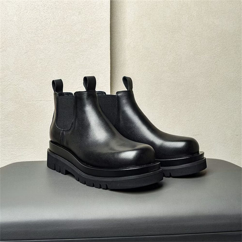 Bottes Pour Hommes À Enfiler Doublées Peluche - Noir