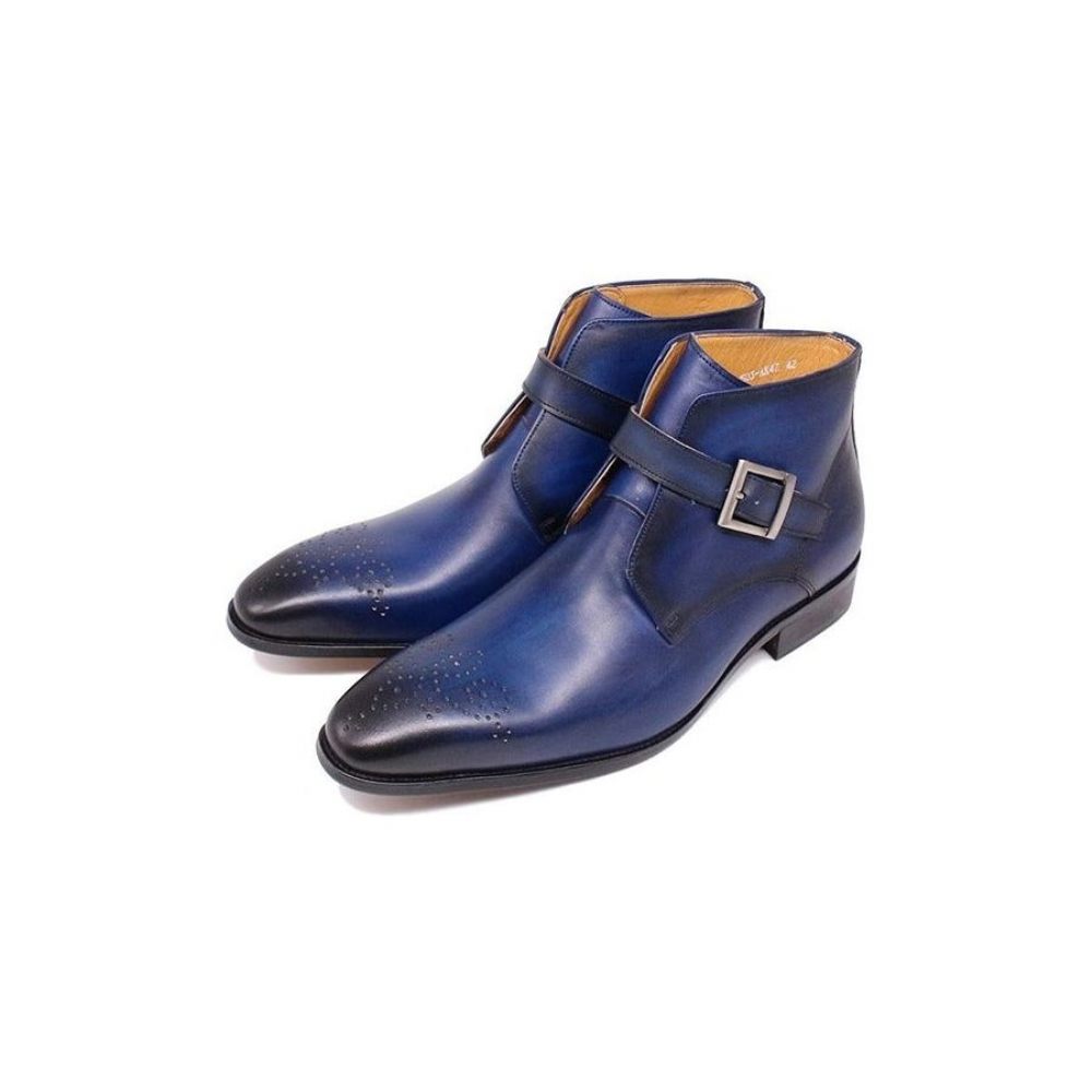 Bottes Pour Hommes Formelles Cuir Exotique - Bleu