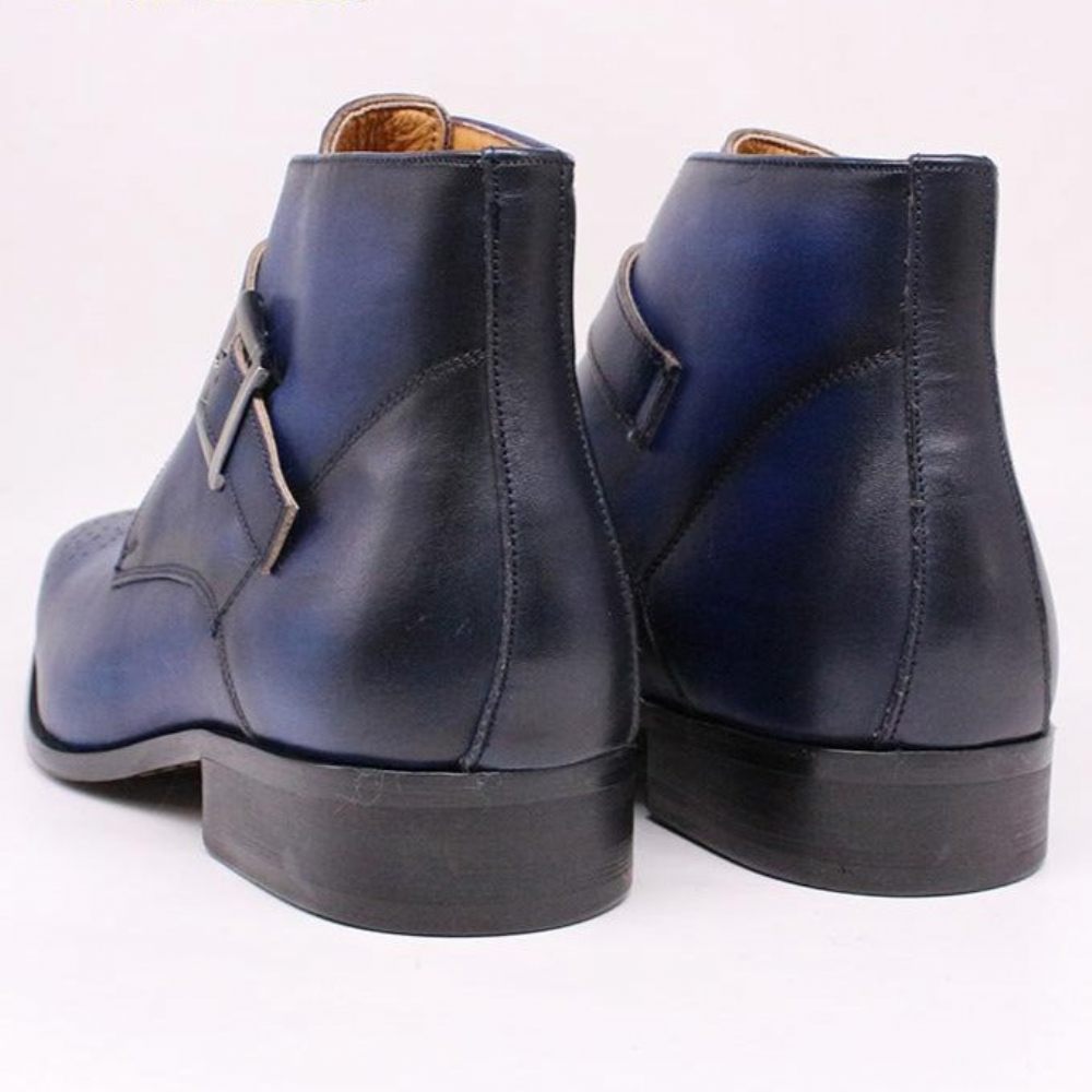 Bottes Pour Hommes Formelles Cuir Exotique - Bleu