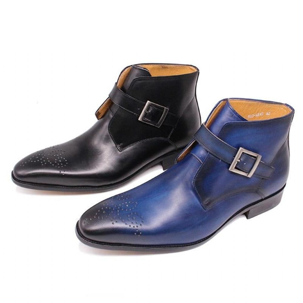 Bottes Pour Hommes Formelles Cuir Exotique - Bleu