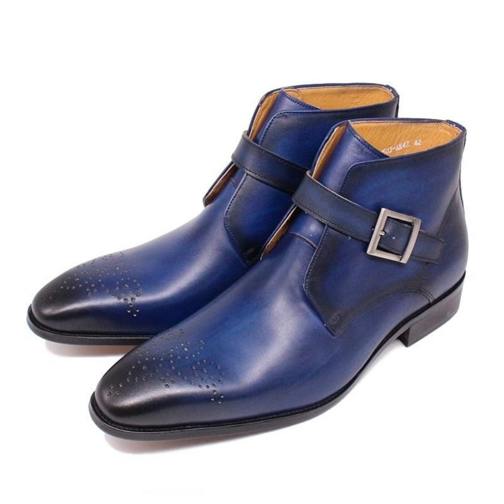 Bottes Pour Hommes Formelles Cuir Exotique - Bleu