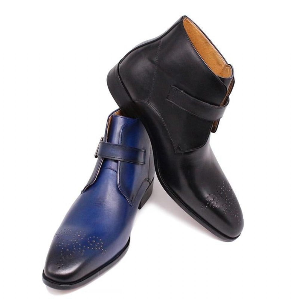 Bottes Pour Hommes Formelles Cuir Exotique - Bleu