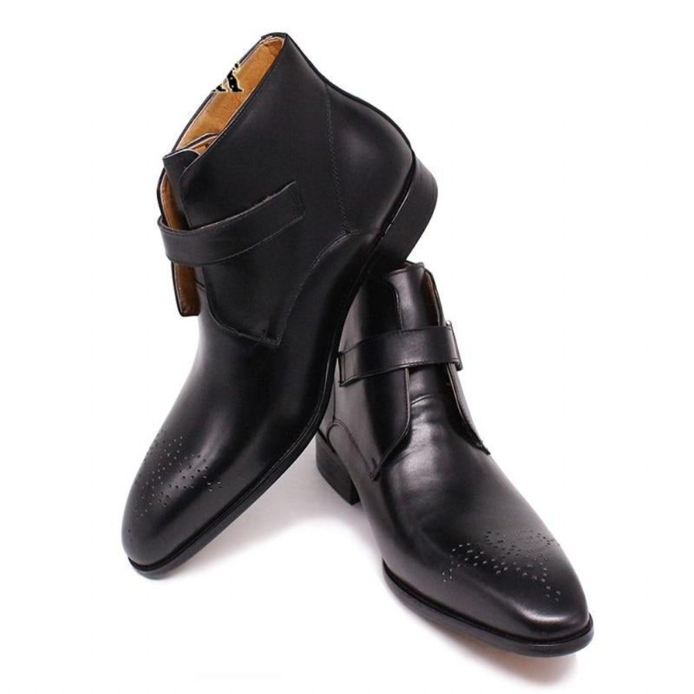 Bottes Pour Hommes Formelles Cuir Exotique - Noir