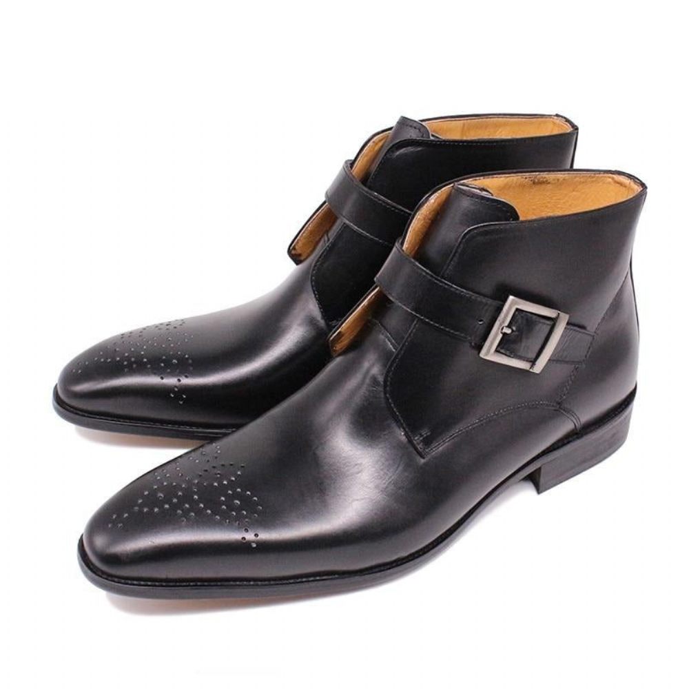 Bottes Pour Hommes Formelles Cuir Exotique - Noir