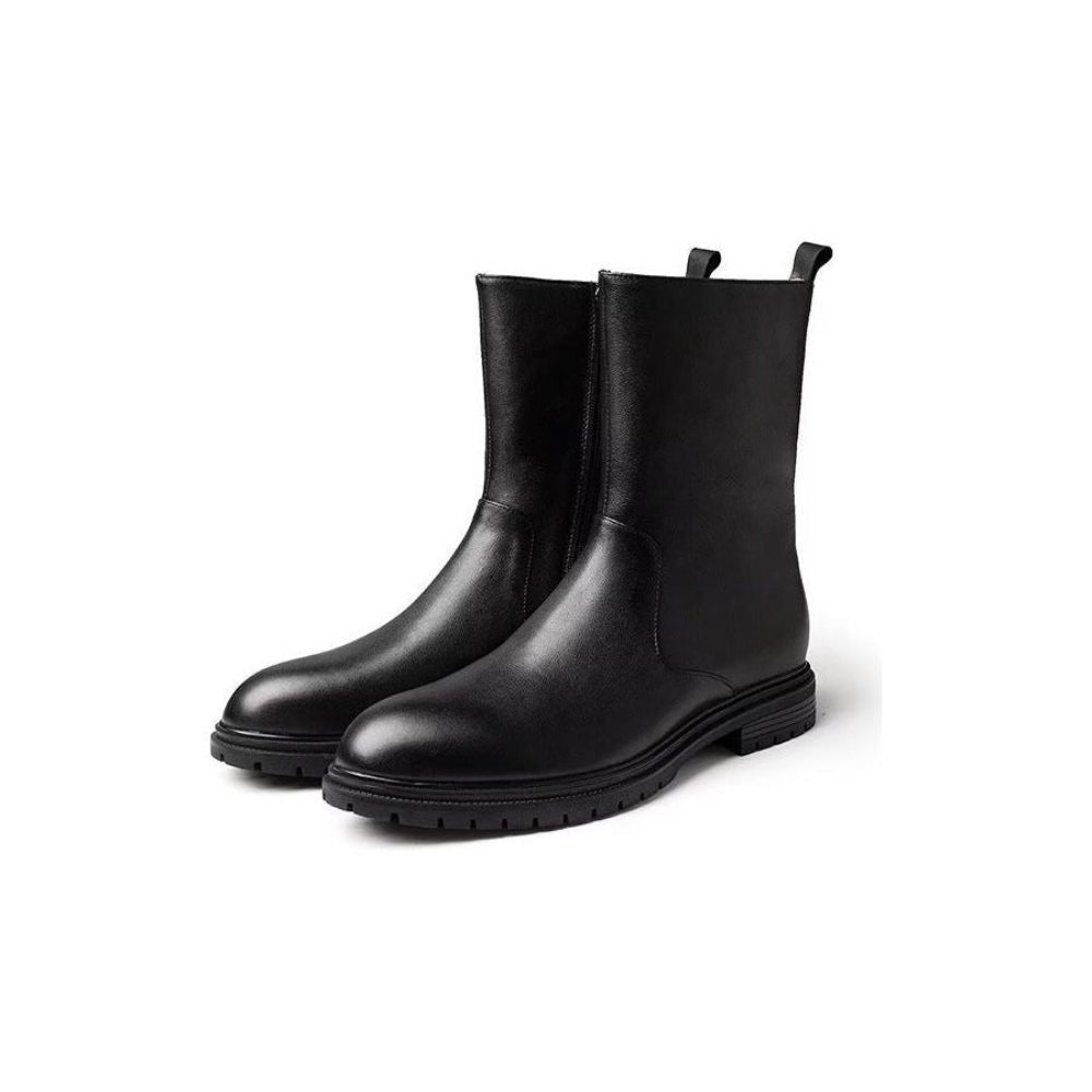 Bottes Pour Hommes À Glissière Cuir Véritable