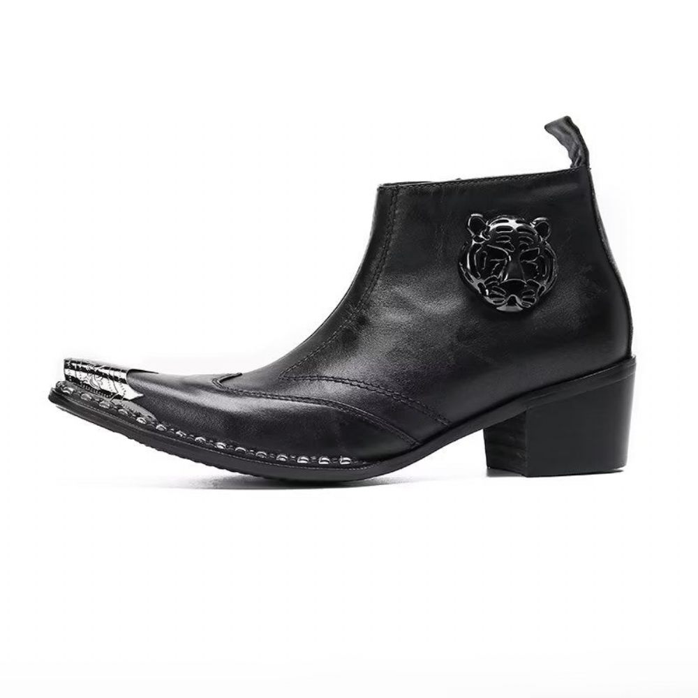 Bottes Pour Hommes Habillées Chic Cuir - Noir