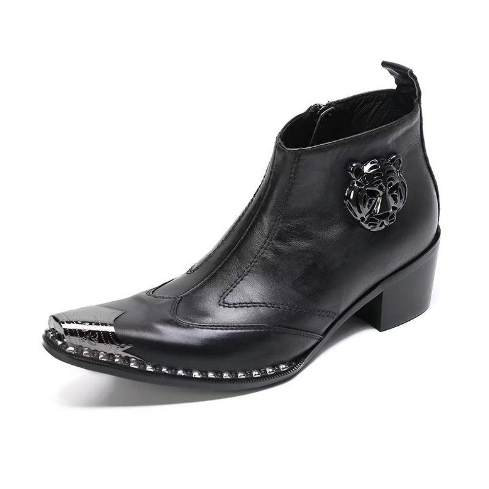 Bottes Pour Hommes Habillées Chic Cuir - Noir