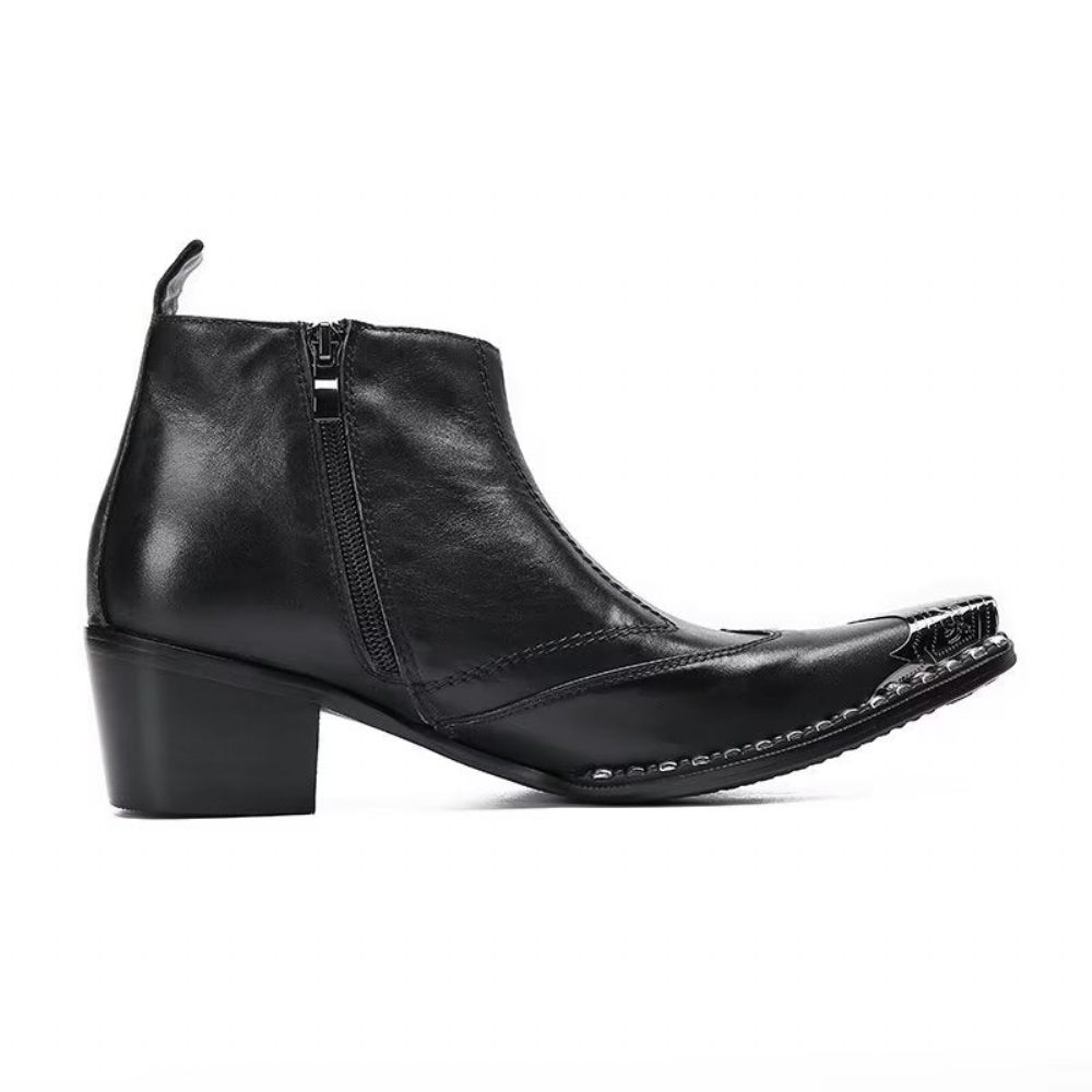 Bottes Pour Hommes Habillées Chic Cuir - Noir