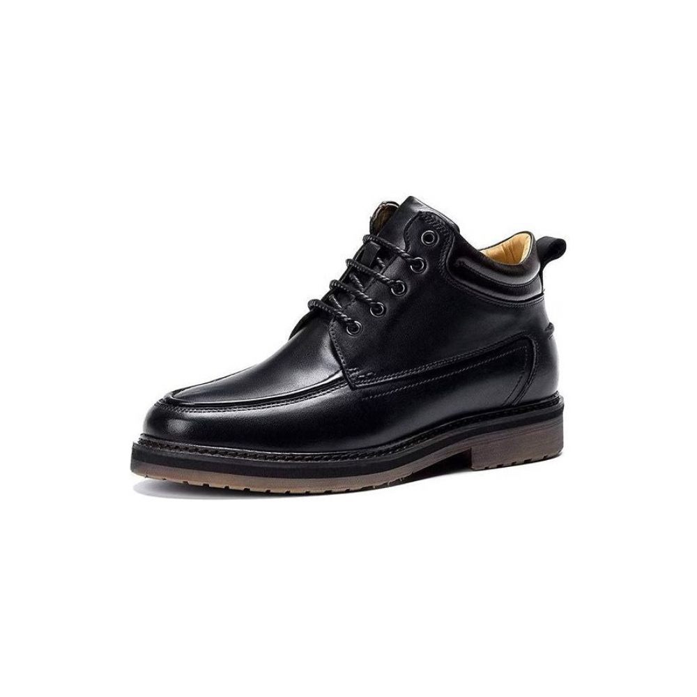 Bottes Pour Hommes Habillées Cuir Doublées Fourrure Opulentes - Noir