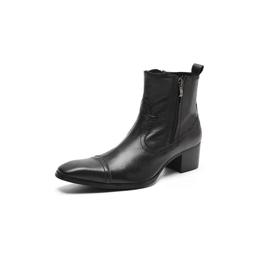 Bottes Pour Hommes Habillées Cuir Exotique - Noir