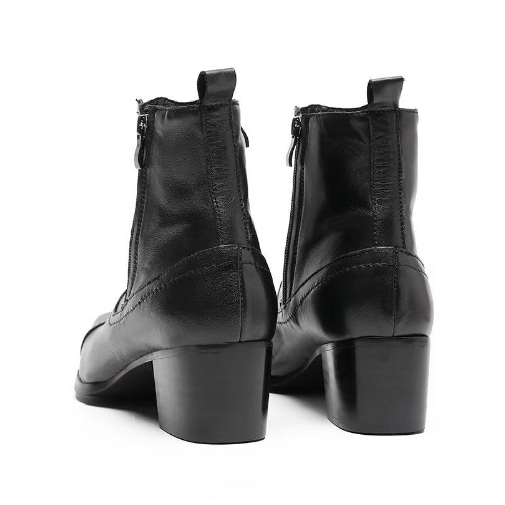 Bottes Pour Hommes Habillées Cuir Exotique - Noir