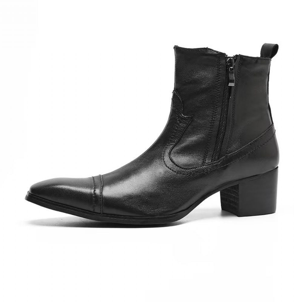 Bottes Pour Hommes Habillées Cuir Exotique - Noir