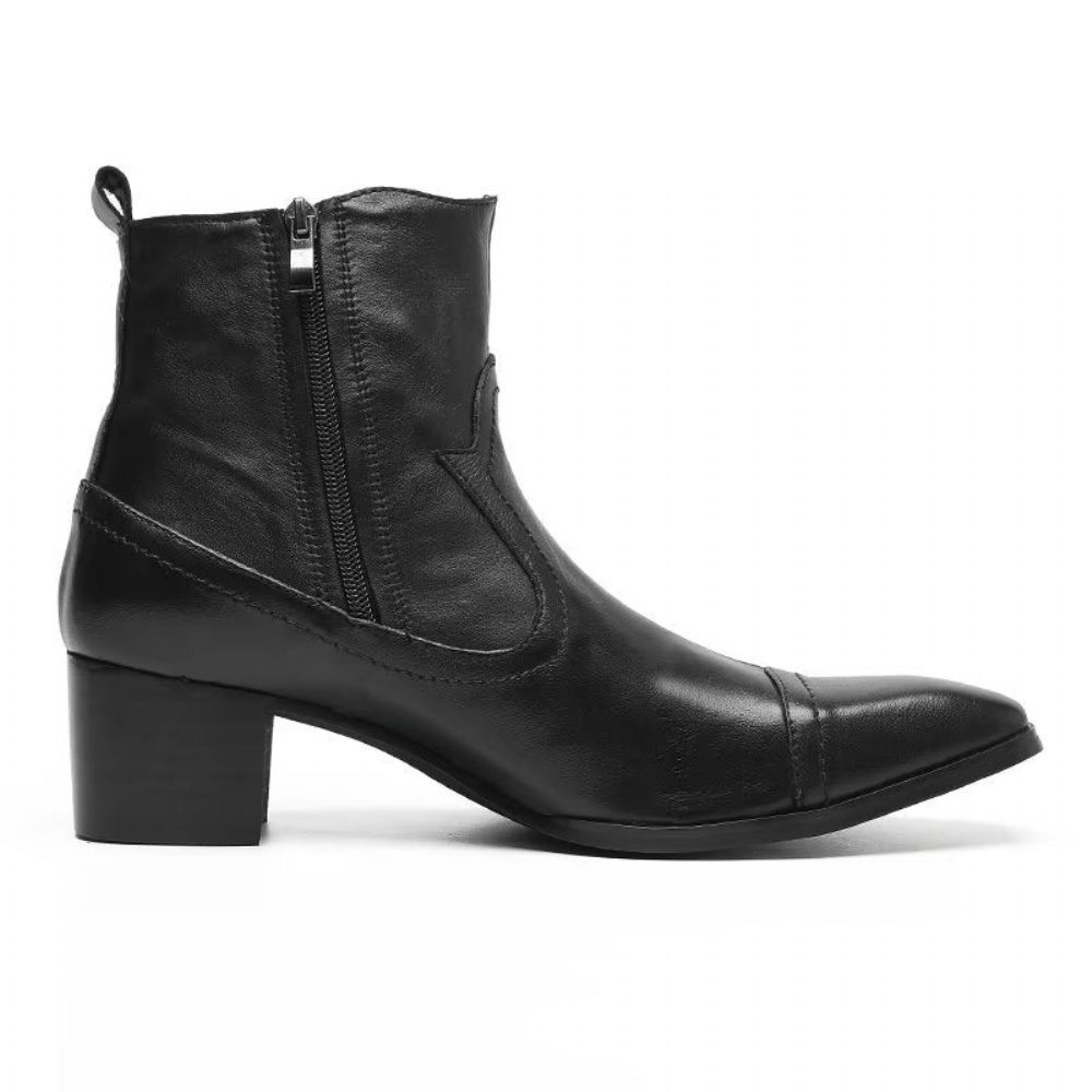 Bottes Pour Hommes Habillées Cuir Exotique - Noir