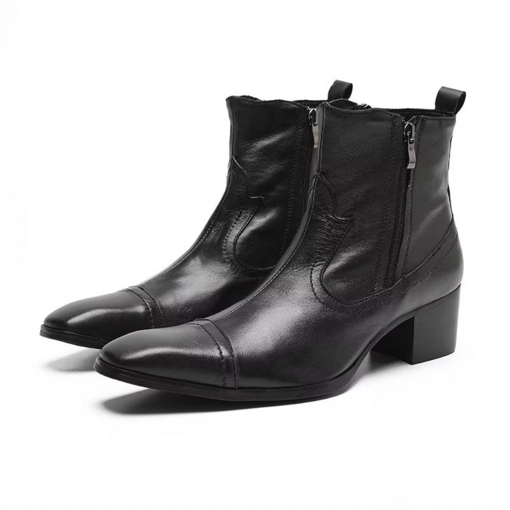 Bottes Pour Hommes Habillées Cuir Exotique - Noir