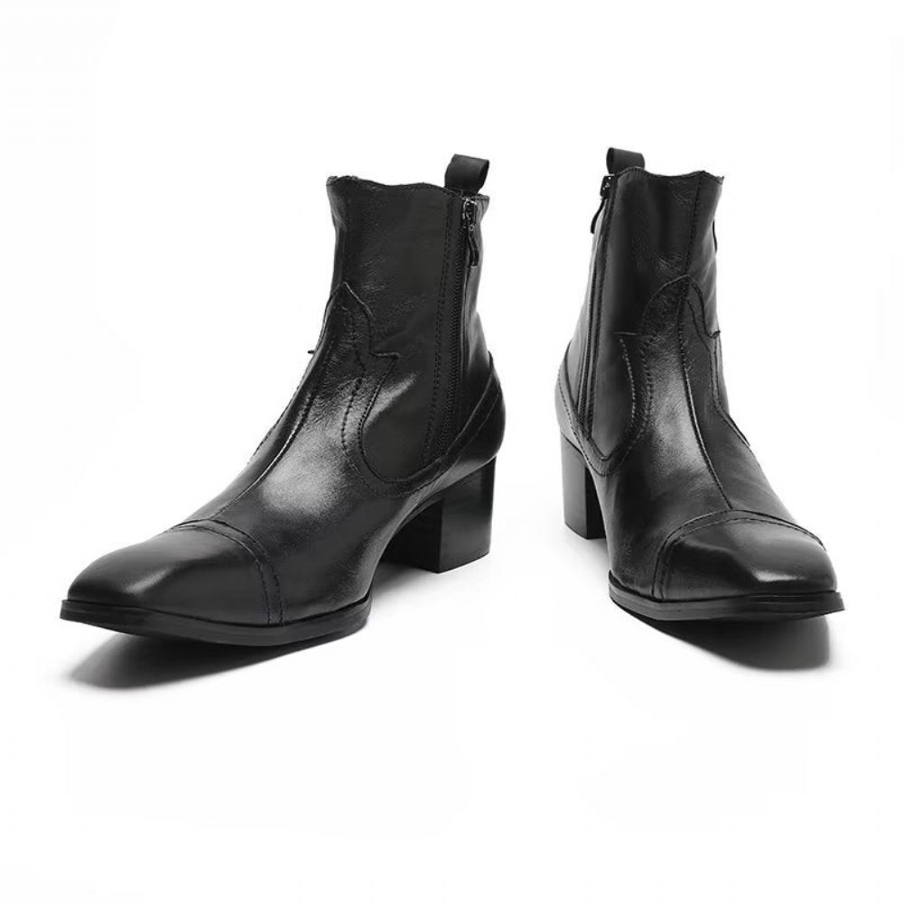 Bottes Pour Hommes Habillées Cuir Exotique - Noir