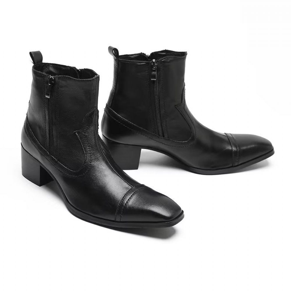 Bottes Pour Hommes Habillées Cuir Exotique - Noir