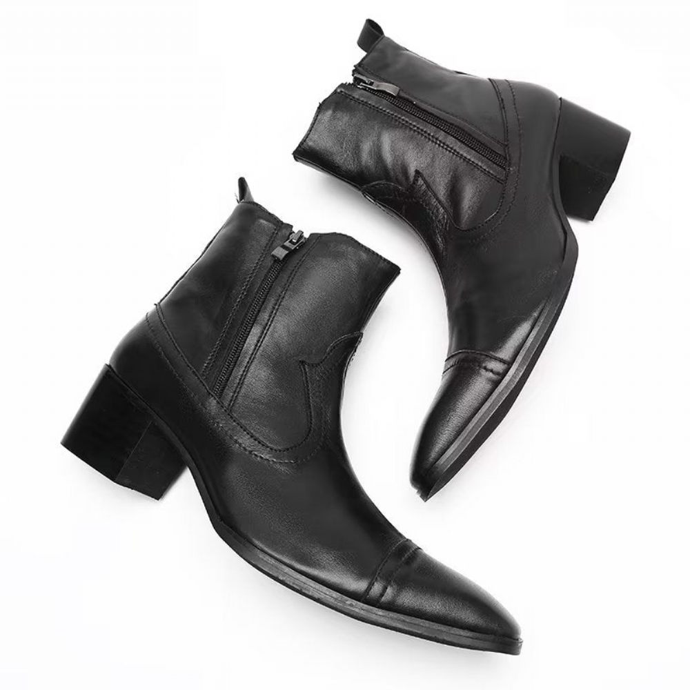 Bottes Pour Hommes Habillées Cuir Exotique - Noir