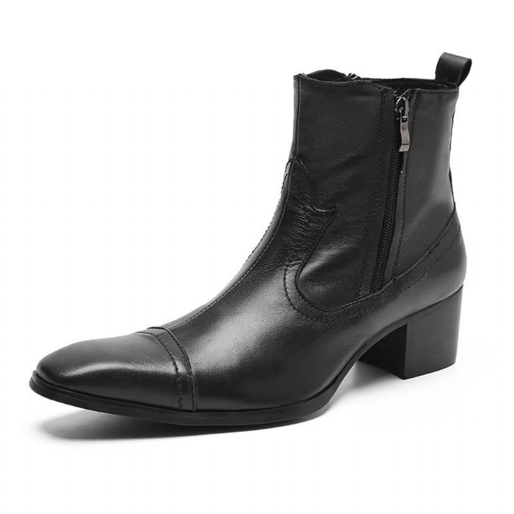 Bottes Pour Hommes Habillées Cuir Exotique - Noir