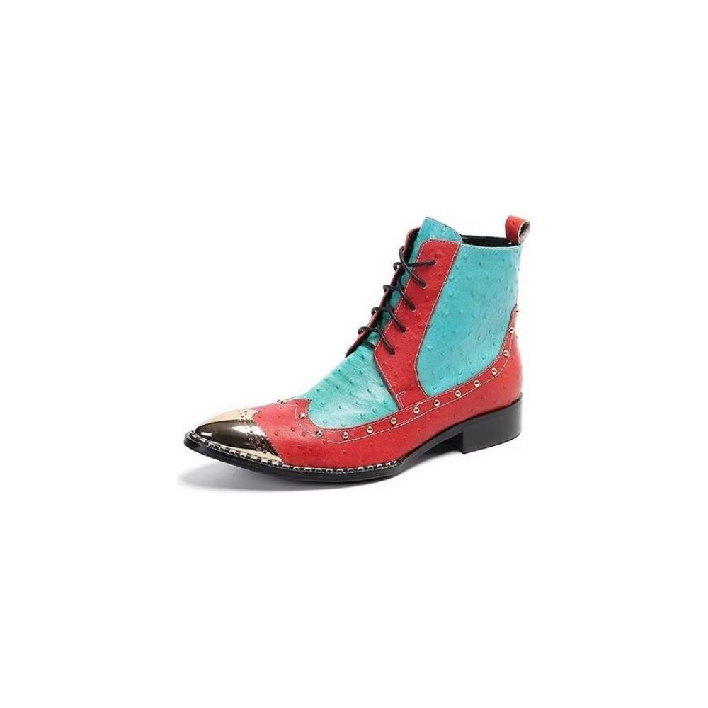 Bottes Pour Hommes Habillées Cuir Véritable À Motif Exotique - Multicolore