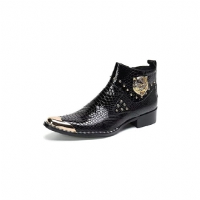 Bottes Pour Hommes Habillées Cuir Véritable Texture Croco