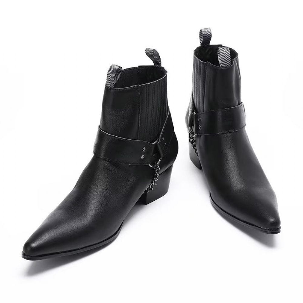 Bottes Pour Hommes Habillées Élégantes À Hauteur Cheville - Noir