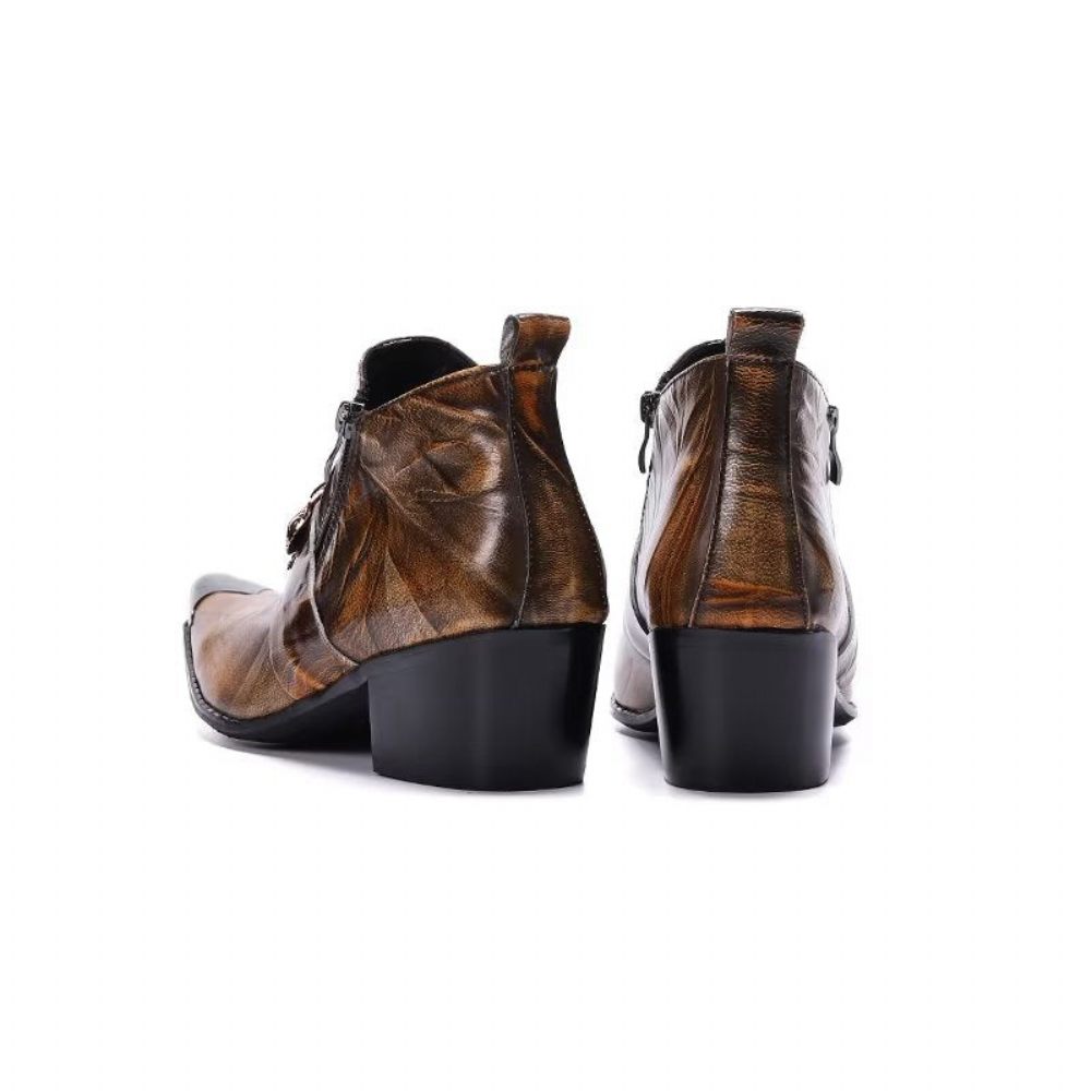 Bottes Pour Hommes Habillées Exotiques - Café