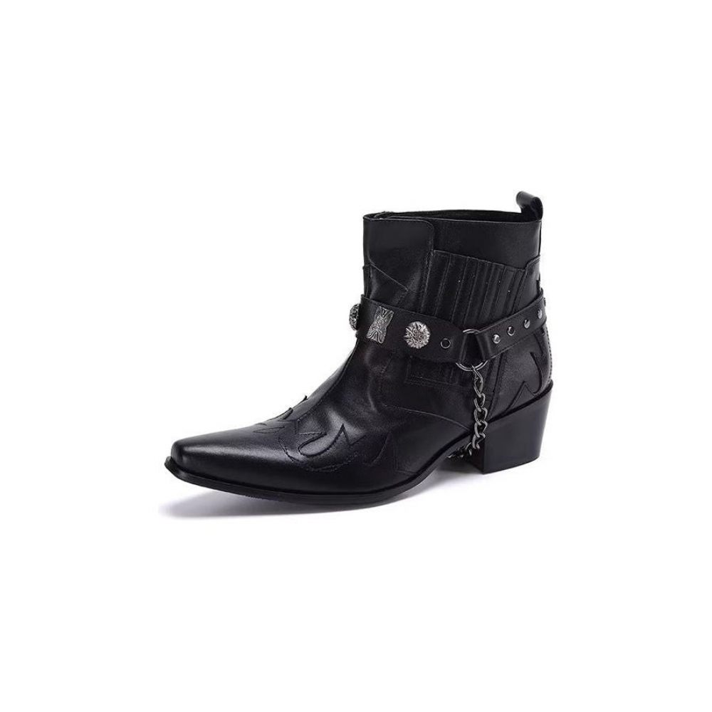 Bottes Pour Hommes Habillées Exotiques - Noir