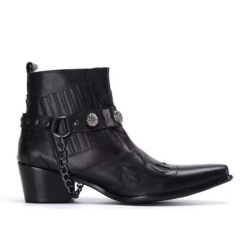 Bottes Pour Hommes Habillées Exotiques - Noir