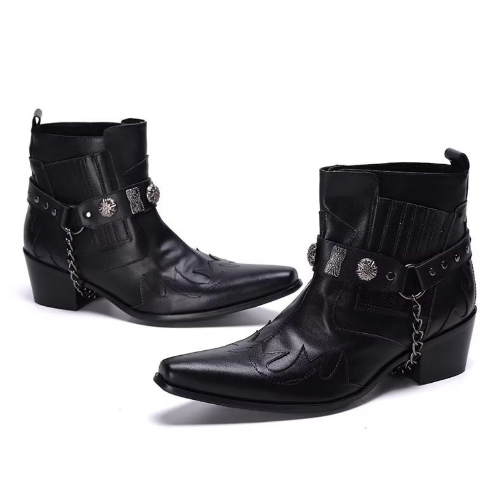 Bottes Pour Hommes Habillées Exotiques - Noir