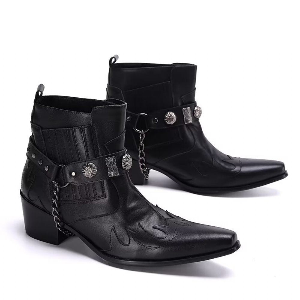 Bottes Pour Hommes Habillées Exotiques - Noir