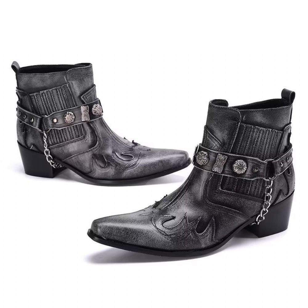 Bottes Pour Hommes Habillées Exotiques - Gris