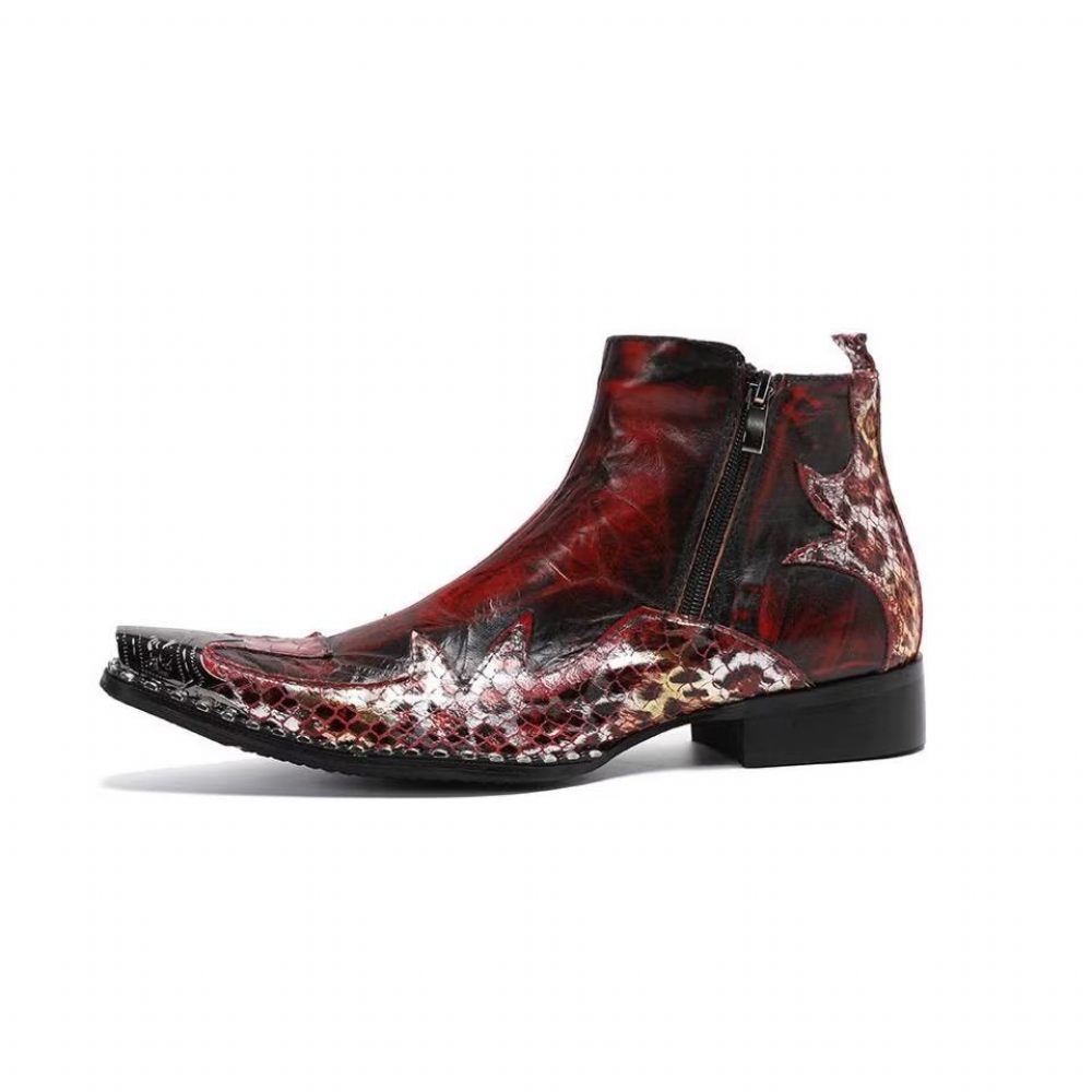 Bottes Pour Hommes Habillées Exotiques Flashy - Rouge